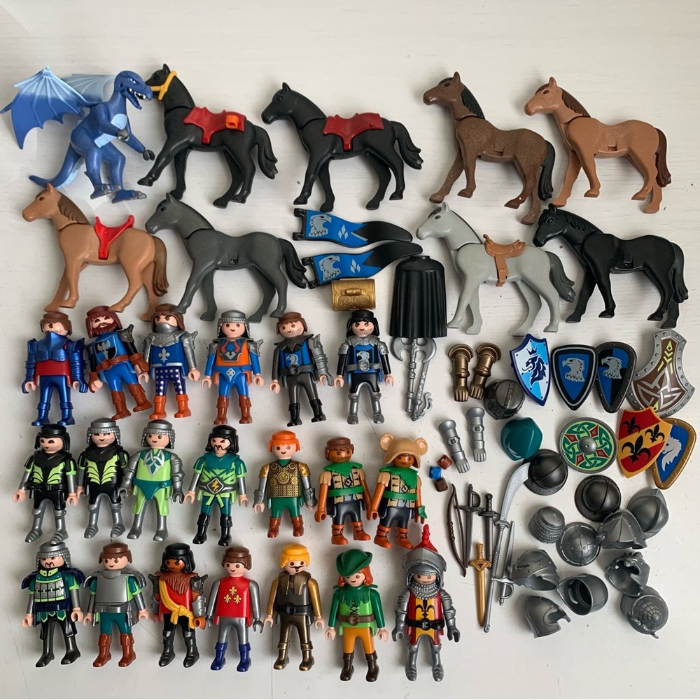 Playmobil Lot Knights Warriors Horses Accessories
